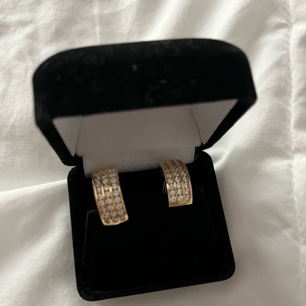 14K gold CZ earrings